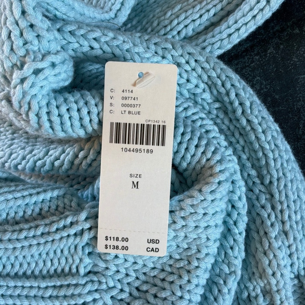 Anthropologie Maeve The Pippa Icon Mock-Neck Sweater Blue Snowflake M NEW Cozy - Picture 11 of 15